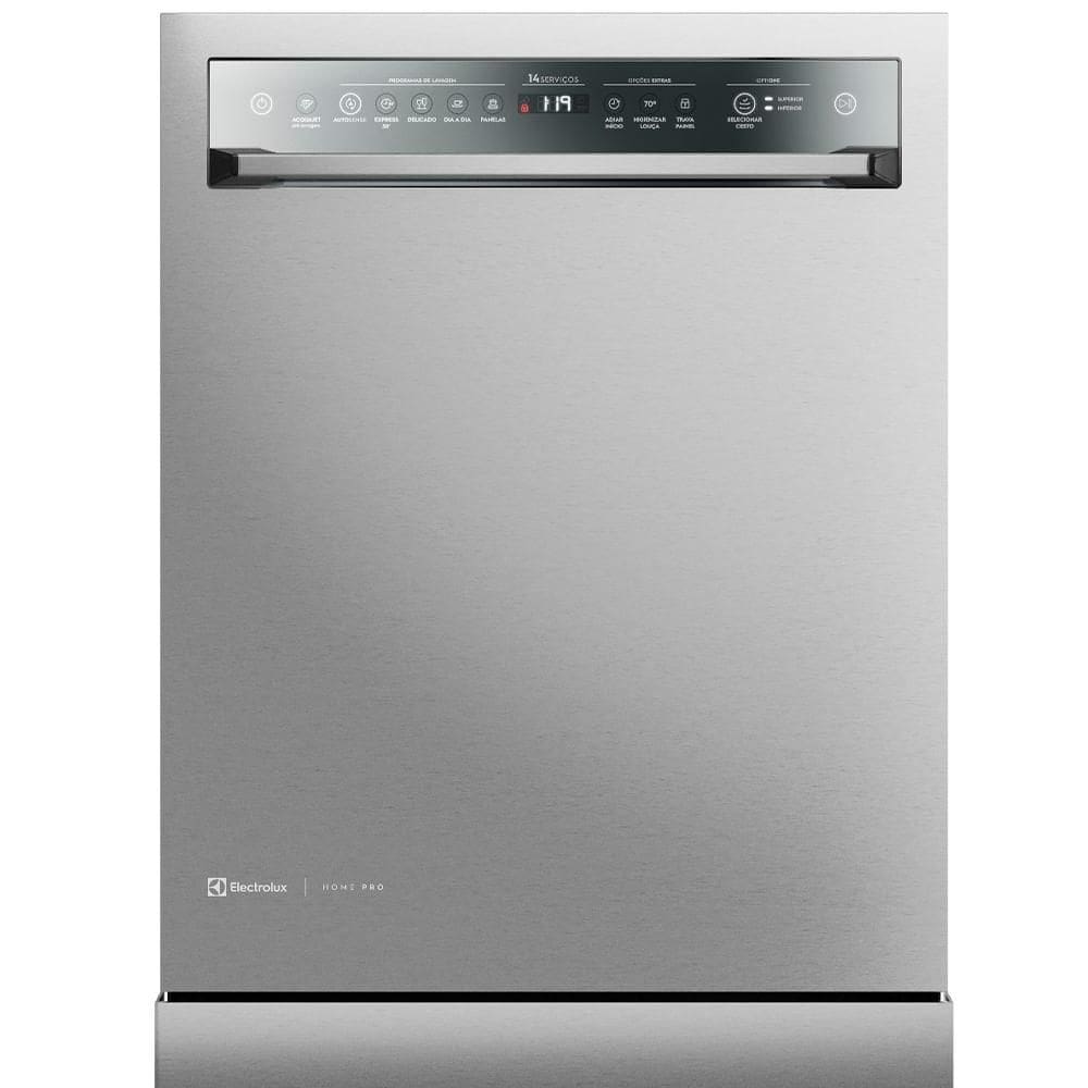 Lava-Louças Electrolux 14 Serviços Inox Home Pro com 05 Programas de Lavagem e Função Higienizar - LS14X