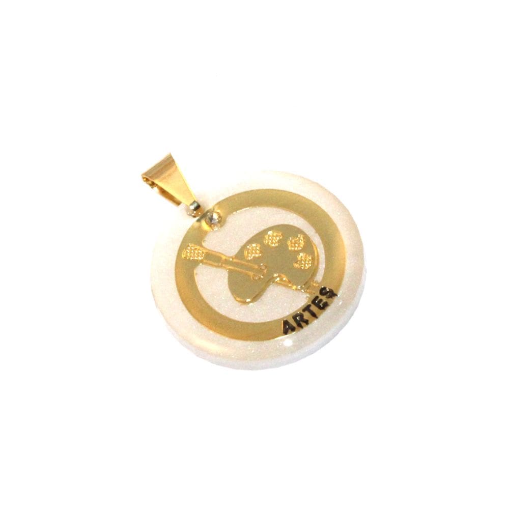 Pingente Artes Pintura Pintor Folheado Ouro 18k