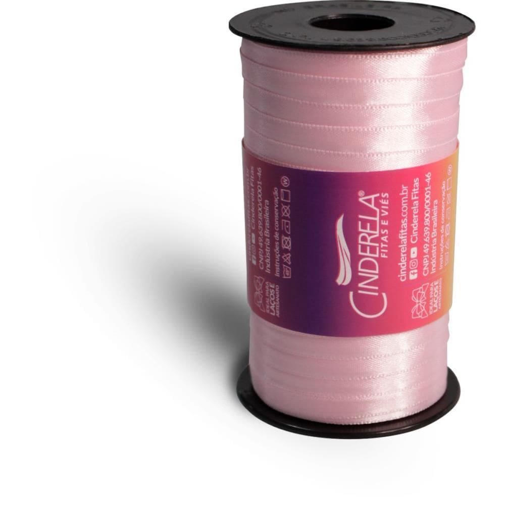 Fita De Cetim 07Mm 100M. Rosa