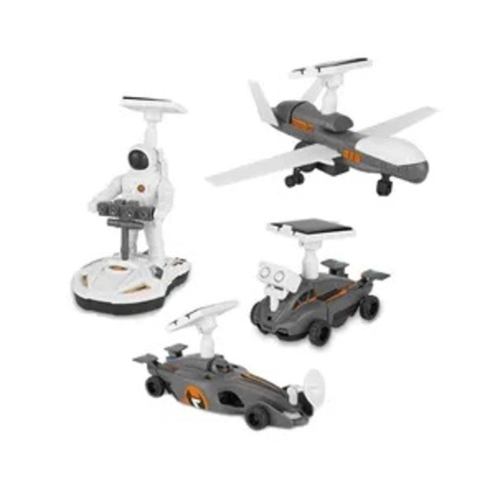 Kit Robo Solar 4 Em 1 Exploracao Lunar Robotica Educativo Astronauta Aviao Geek Crianca Brinquedo Montar
