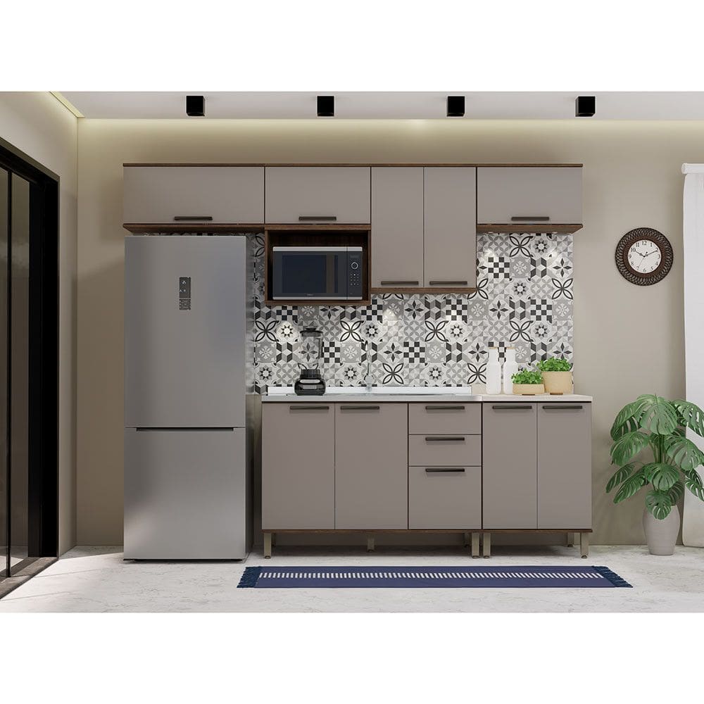 Cozinha Completa 7 Peças sem Tampo e com Nicho Micoondas Luna Luciane Móveis