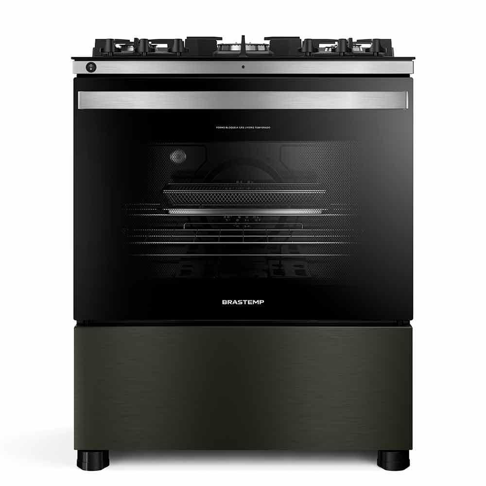 Fogão de Piso Brastemp de 05 Bocas Eclipse Collection Black Inox - BFS5LAP
