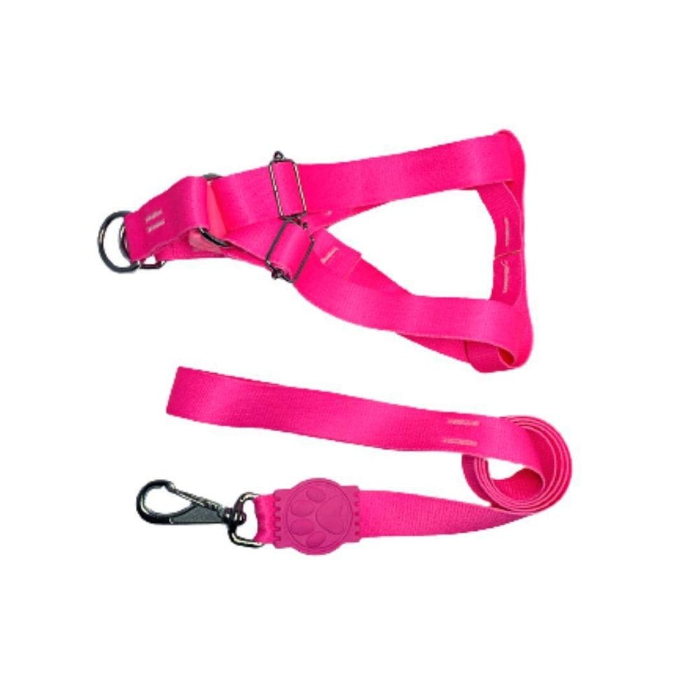 Coleira Peitoral Neon Para Cães Americano 25Mm - Rosa Nº3