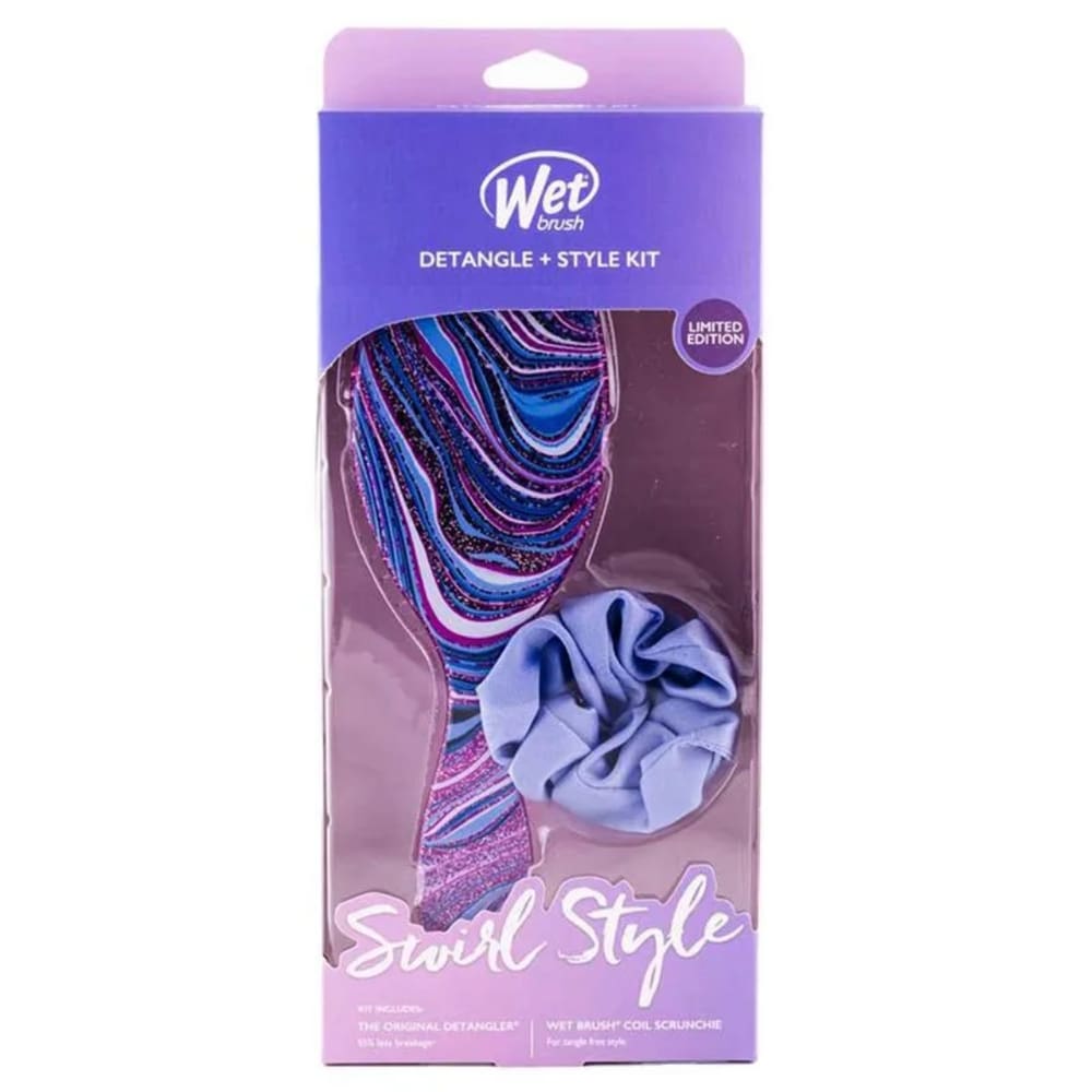Wet Brush - Kit Escova Swirl Style + Scrunchie Lilás