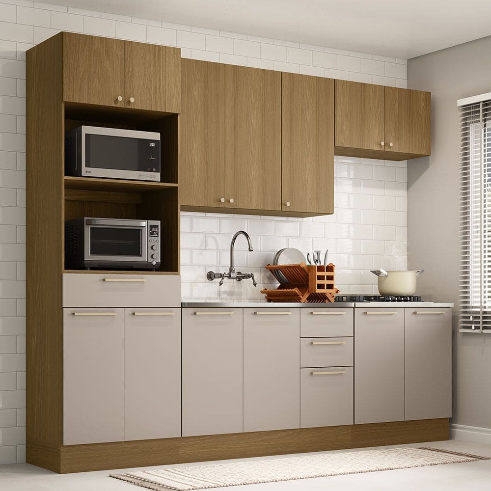 Cozinha Compacta 5 Peças com Tampo 270cm Elegance Luciane Móveis