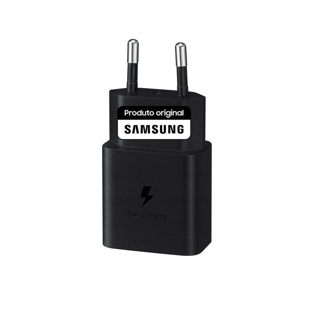 Carregador de Parede Fast Charging Samsung 15W Tipo C com Cabo Preto