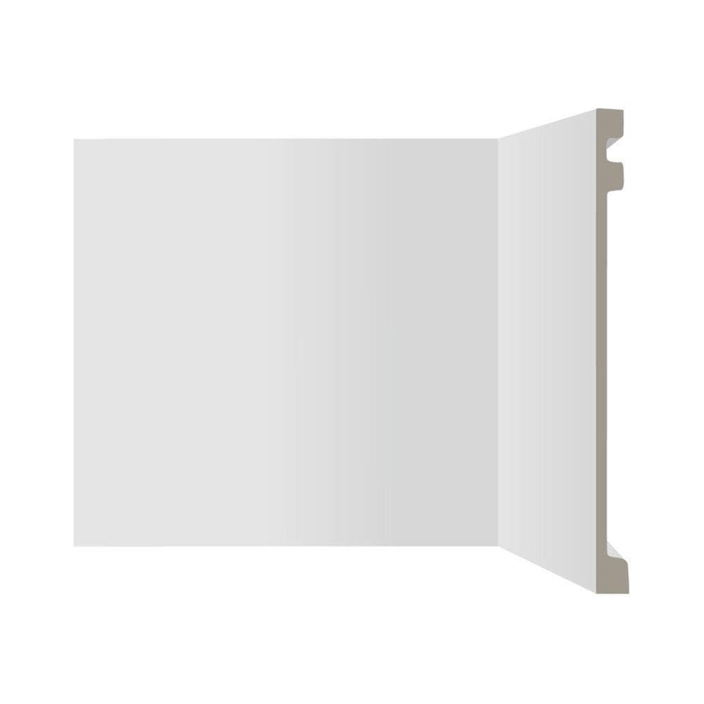 Kit Rodapé Poliestireno Liso 8 Barras 15cm X 240cm Rende 19,20 Metros Lineares Eco Premium Branco