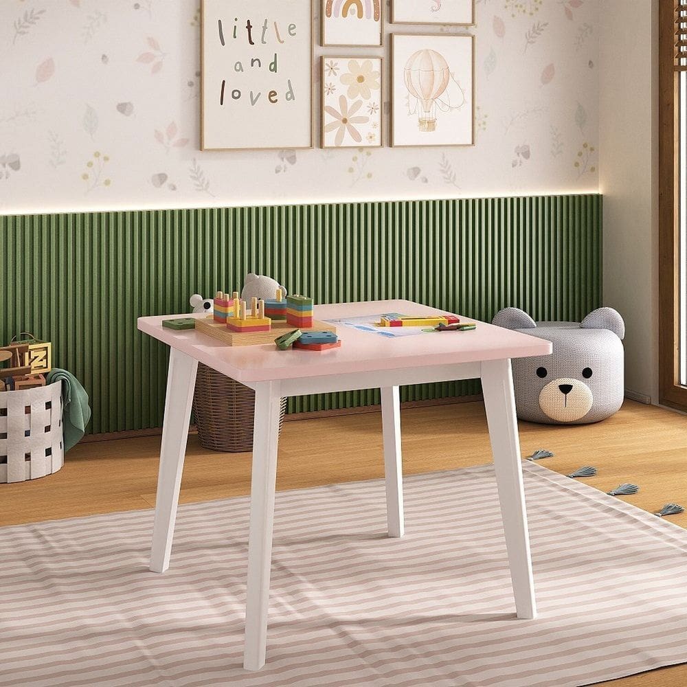 Mesa Infantil em Madeira Maciça 60cm X 48cm Sofia