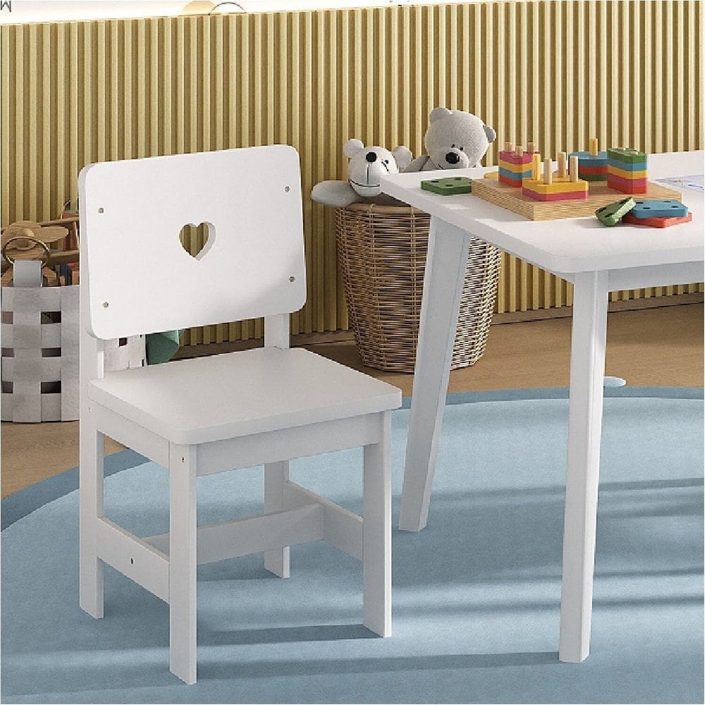 Cadeira Infantil em Madeira Maciça 29cm X 57,5cm Sofia Branco
