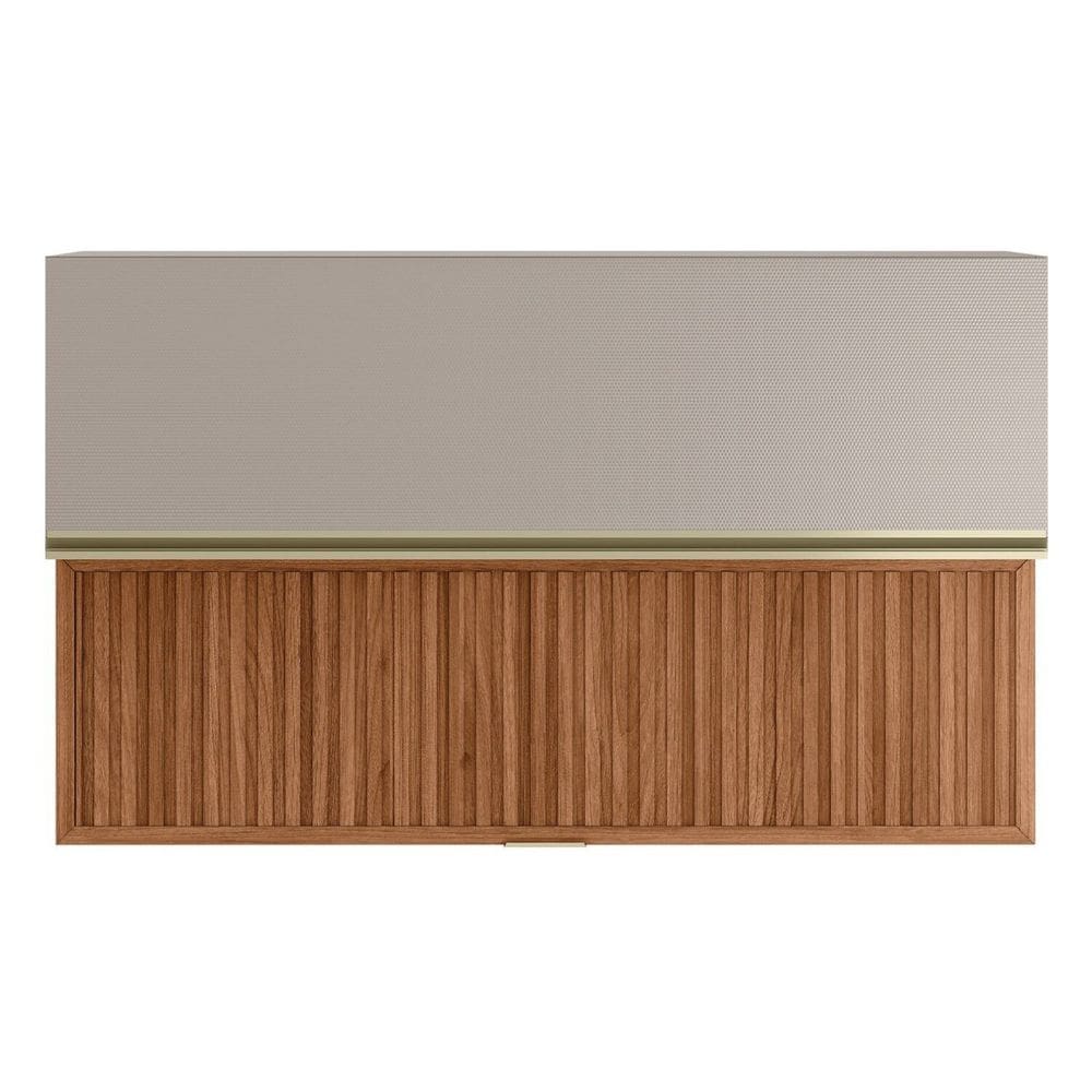 Armário Aéreo 2 Portas Mdf Riapada Basculante 120cm Proença Nogueira/Nude Prime