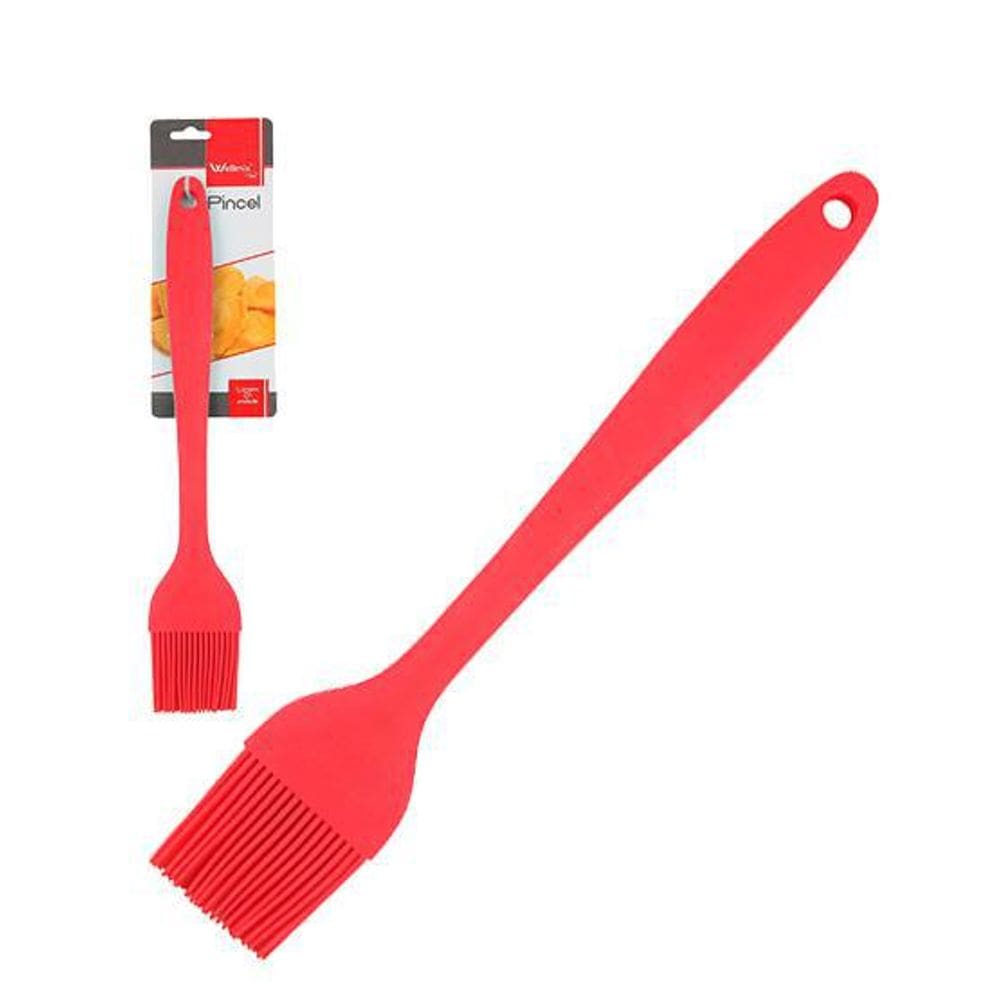 Pincel Culinario De Silicone Vermelho 26,5cm Wellhome