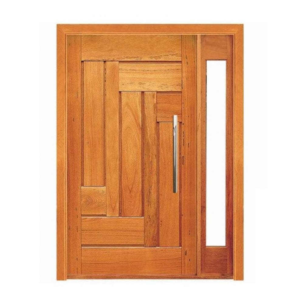 Porta Pivotante Estrelar com Visor Lateral - Madeira Maciça - Angelim