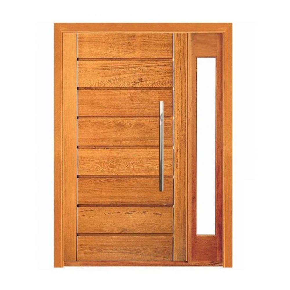 Porta Pivotante Horizontal com Visor Lateral - Madeira Maciça - Angelim