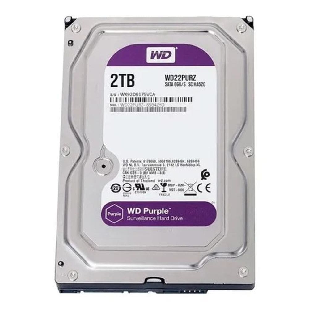 Hd Interno 2Tb Pc Western Digital Wd22Purz Purple