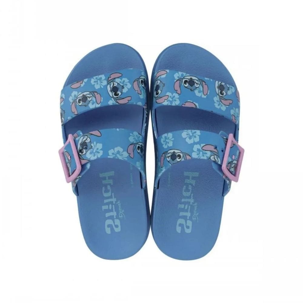 Chinelo Slide Grendene Kids Personagem Stitch Azul