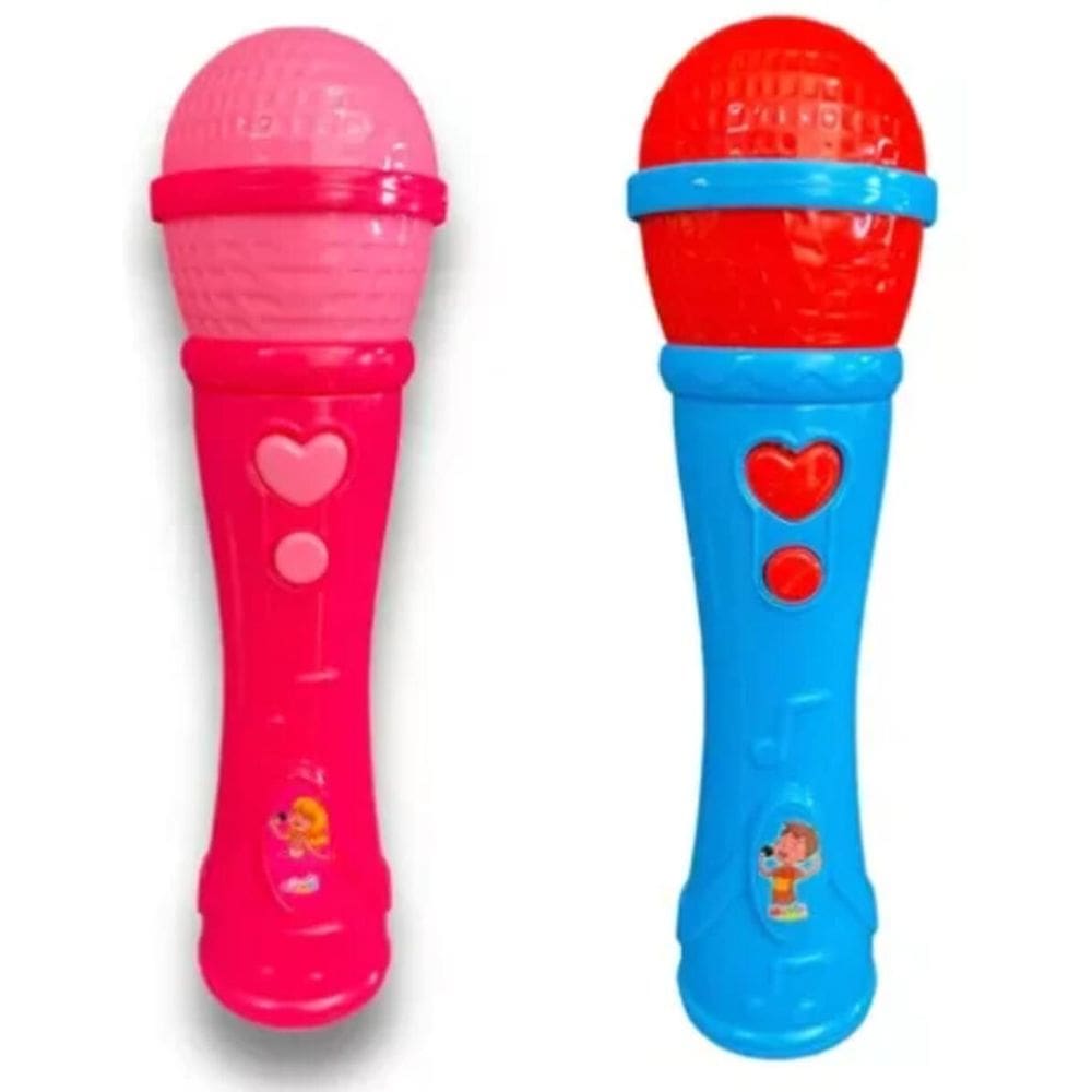 Brinquedo Microfone Musical De Plastico A Pilha