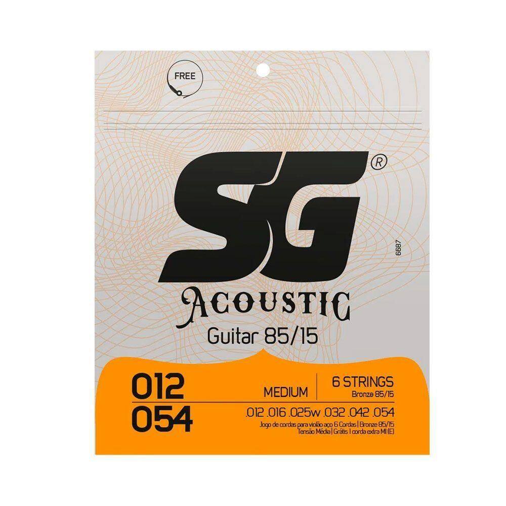 Encordoamento Sg P/ Violão Aço Bronze 85/15 Medium 12/54 - Ec0467