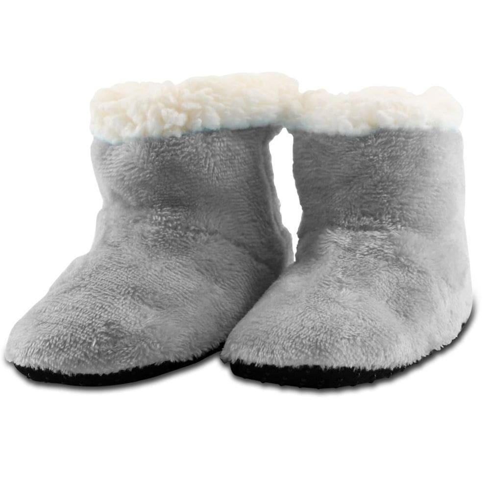 Pantufa Infantil Bebe Cinza Peluciada com fecho aderente