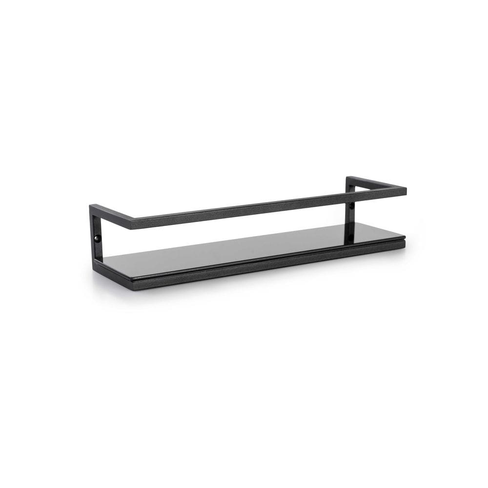 Rack De Parede Cozinha Prateleira Preto Frame Vidro Forma