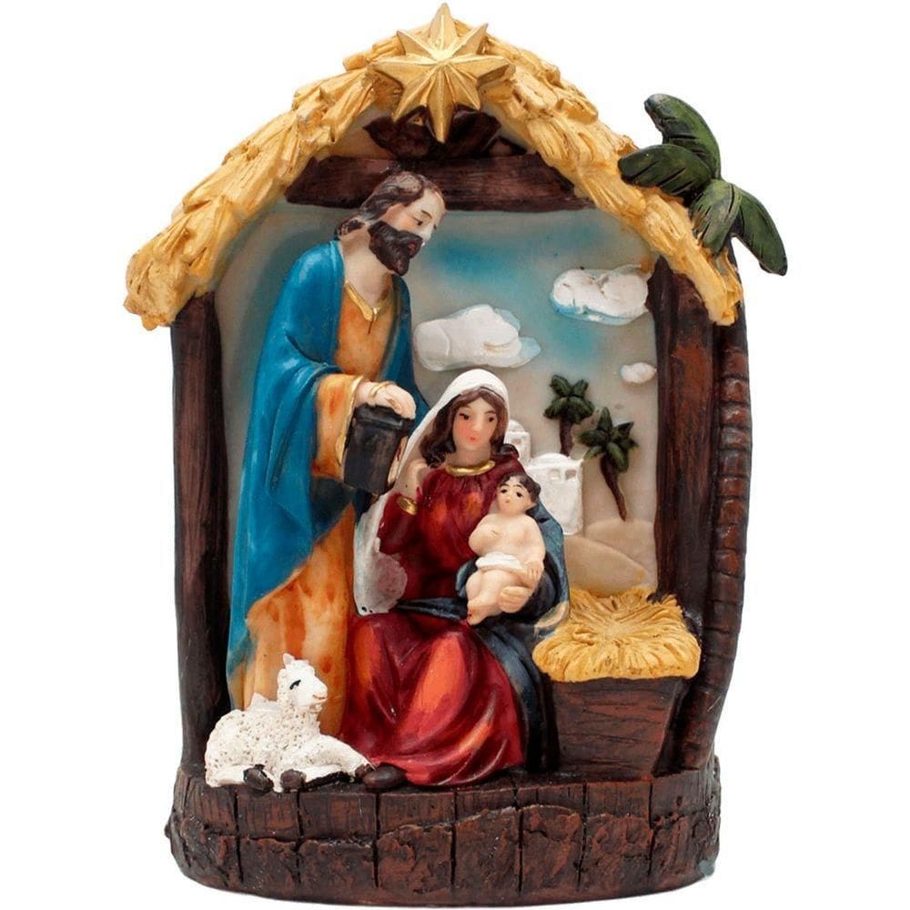 Presépio Sagrada Família Nascimento Jesus Manjedoura De 20cm