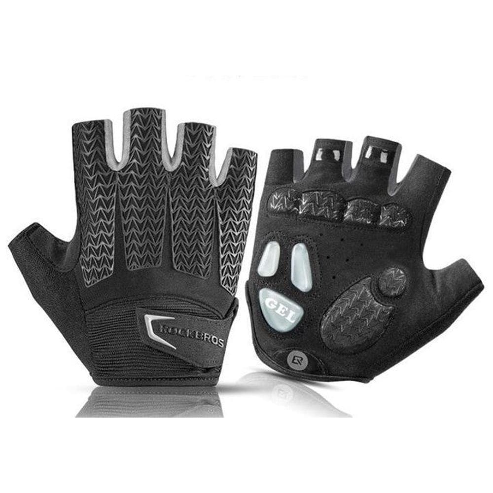 Luva Meio Dedo Elástica - Rockbros - P - Cinza