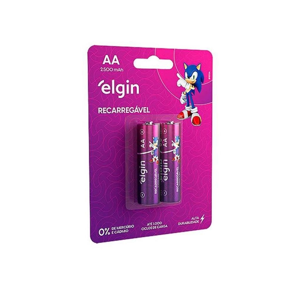 Pilha Recarregável Aa Elgin 2700mah Cartela Com 02 Unidades