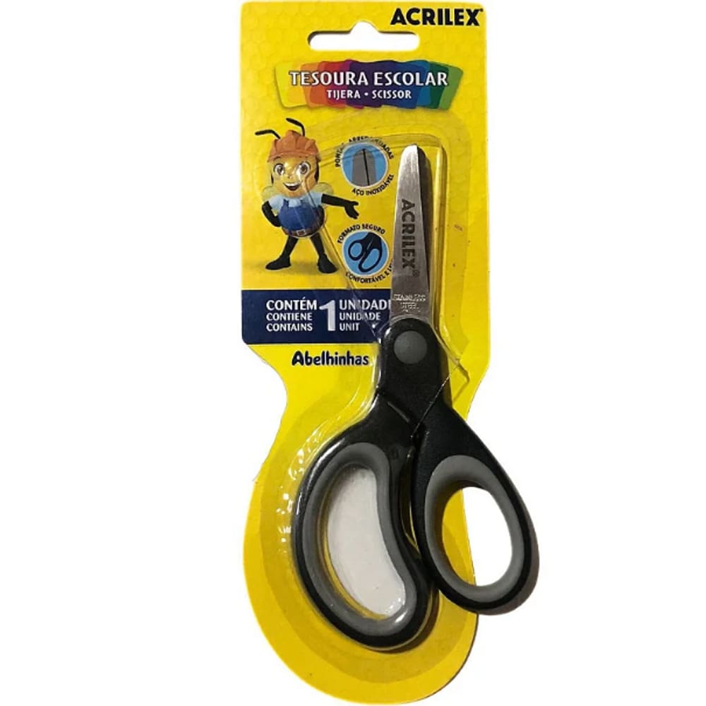 Tesoura Escolar Ponta Redonda 13CM - Acrilex