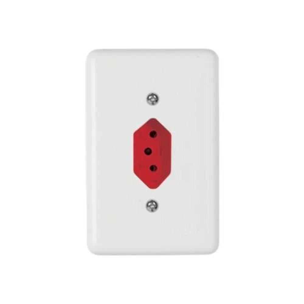 Tomada 3p 10a Vermelha - Conjunto Para Uso Residencial - Linha Stylus