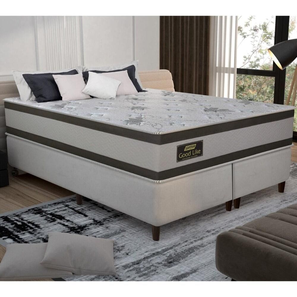 Cama Box Conjugado King com Colchão (193x71x203) Good Like Gazin CR35373