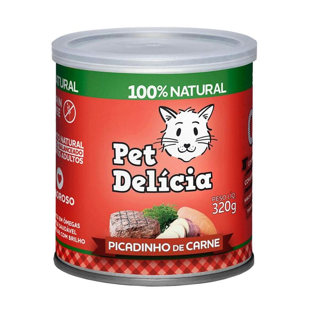 Pet Delicia Lata Gatos Picadinho de Carne 320 g