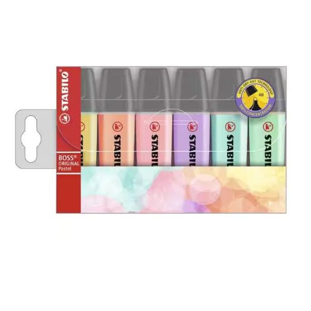 Marca Texto Stabilo Boss Tom Pastel - 6 Cores