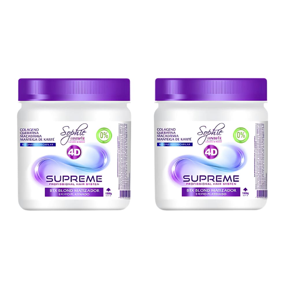 KIT 2 Botox 4D Matizador Livre de Formol 0% 1kg Sophie Cosmetic