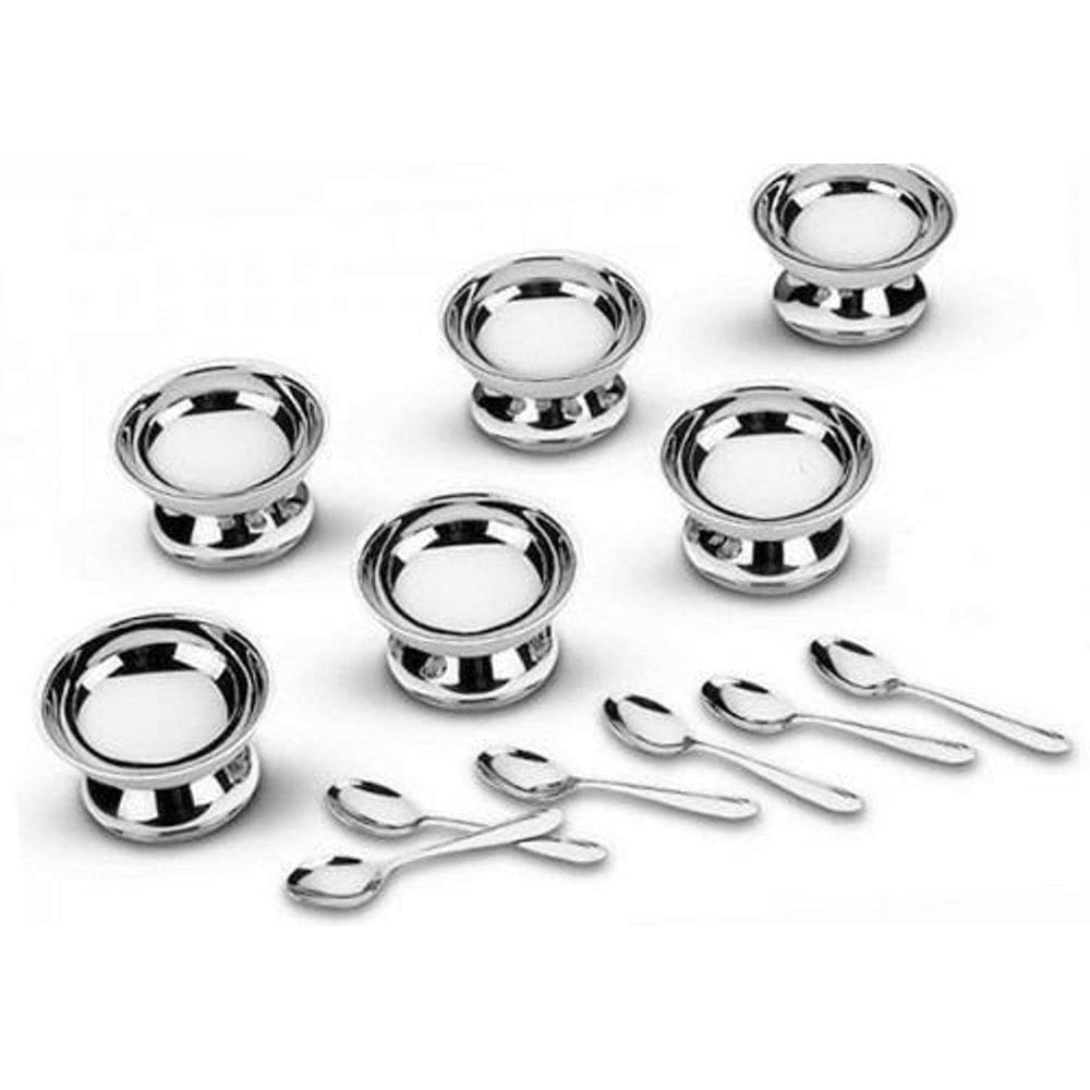 Conjunto Para Sobremesas Com Pedestal Em Inox 12 Peças