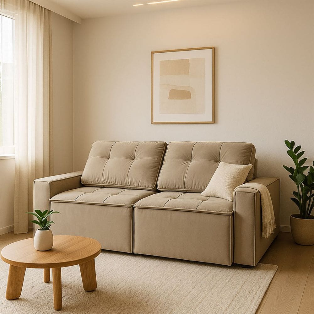 Sofá Retrátil Reclinável 2 Lugares Para Recepção Suede Oslo