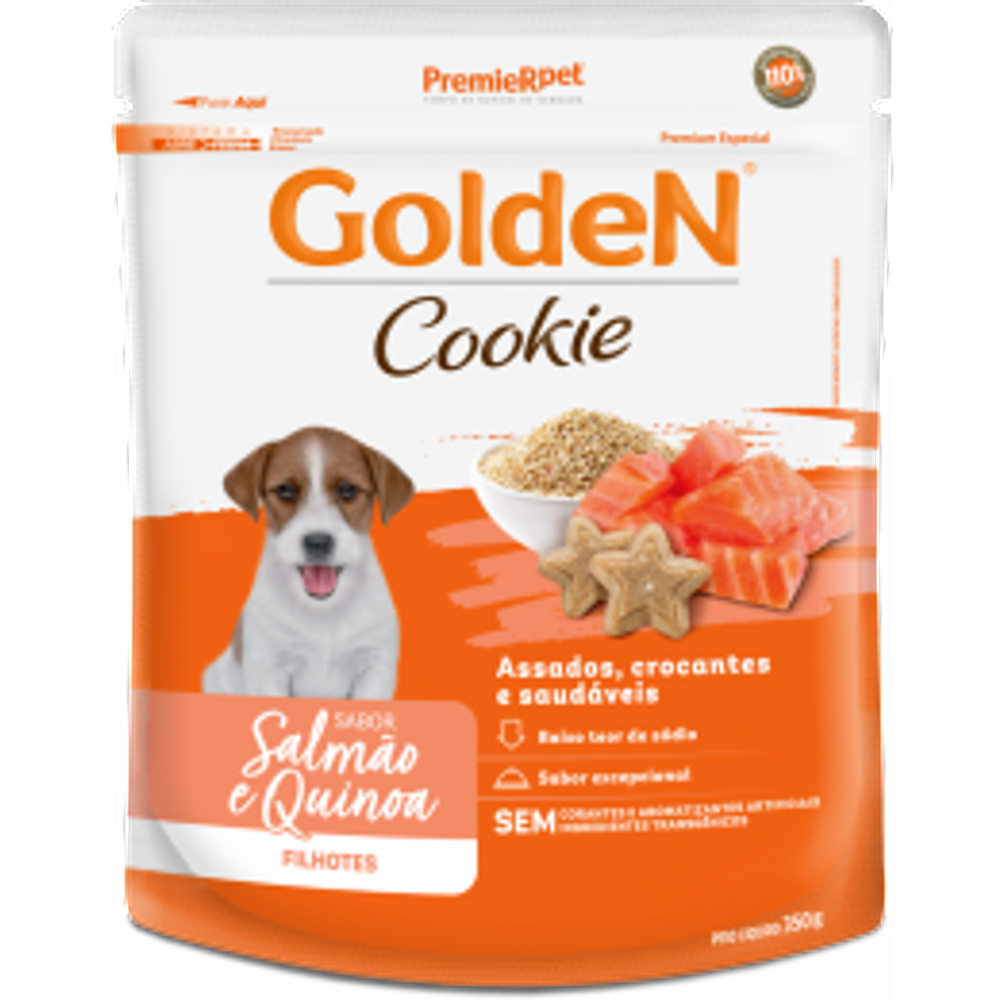 Golden Cookie Caes Filhotes Salmão/ Quinoa 350 Gr