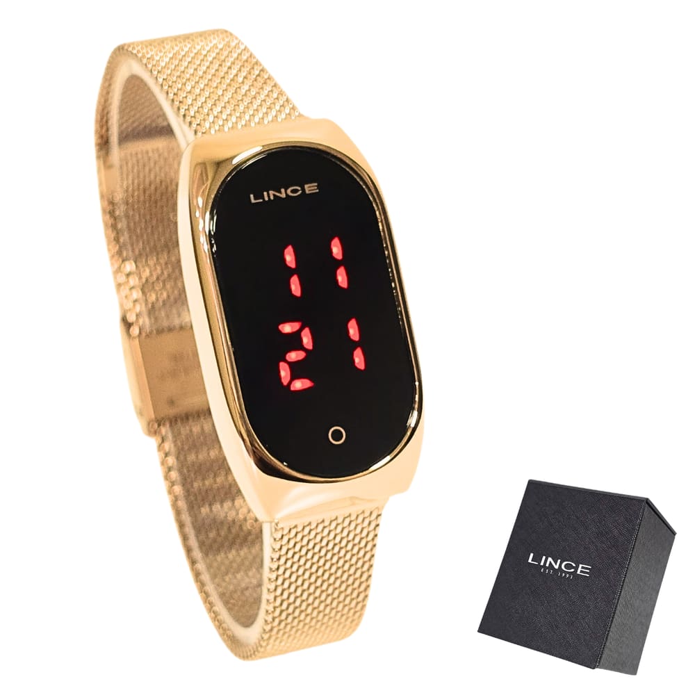Relógio Lince Feminino Digital Led Rosé LDR4641L PXRX