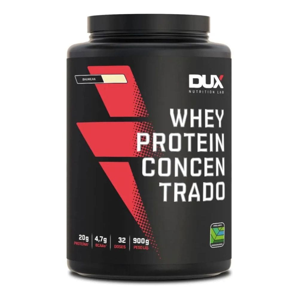 Whey Puro 100% Concentrado 900g Dux 32 Doses C/ 20g Proteína Sabor Baunilha