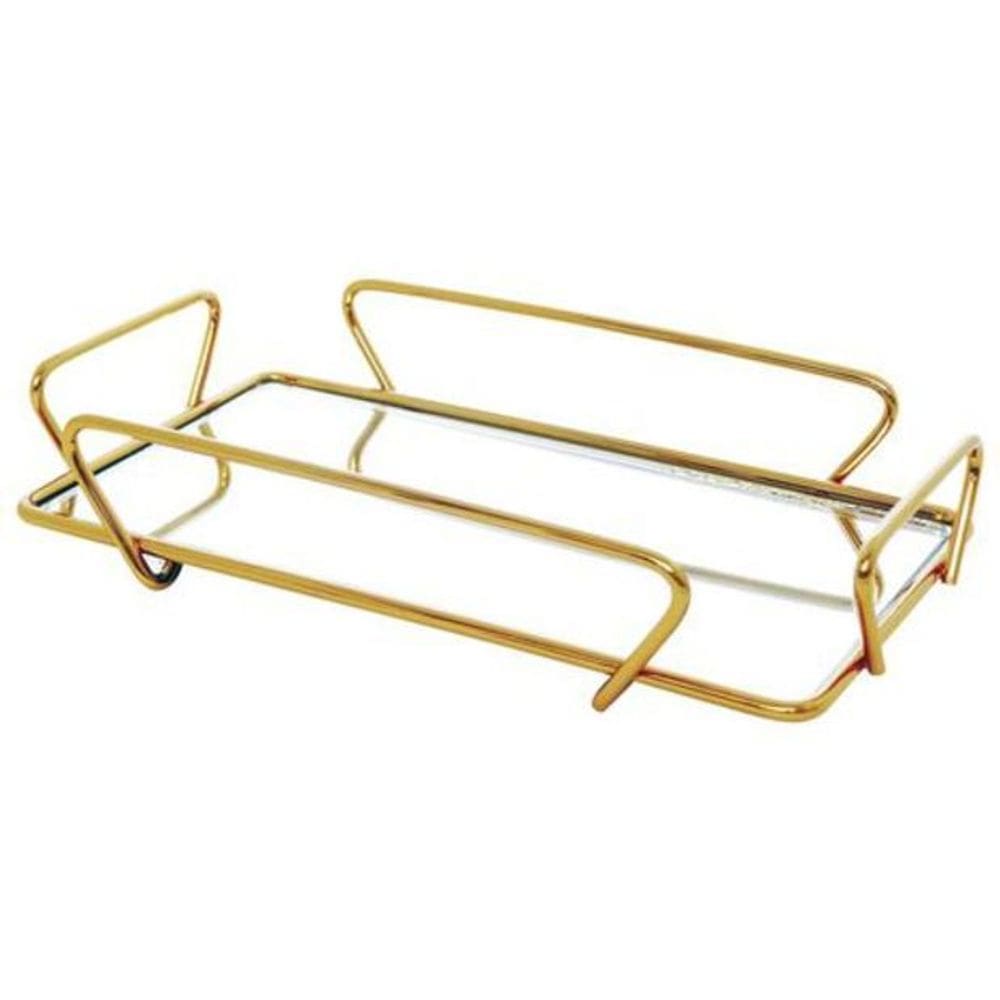 Bandeja Any Dourada 10X20 Cm Desing Top Alta Qualidade