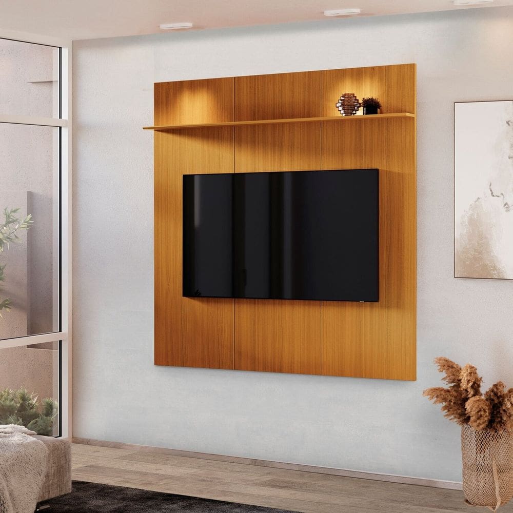 Painel para Tv 50 Polegadas 134cm com Prateleira Avant Cedro