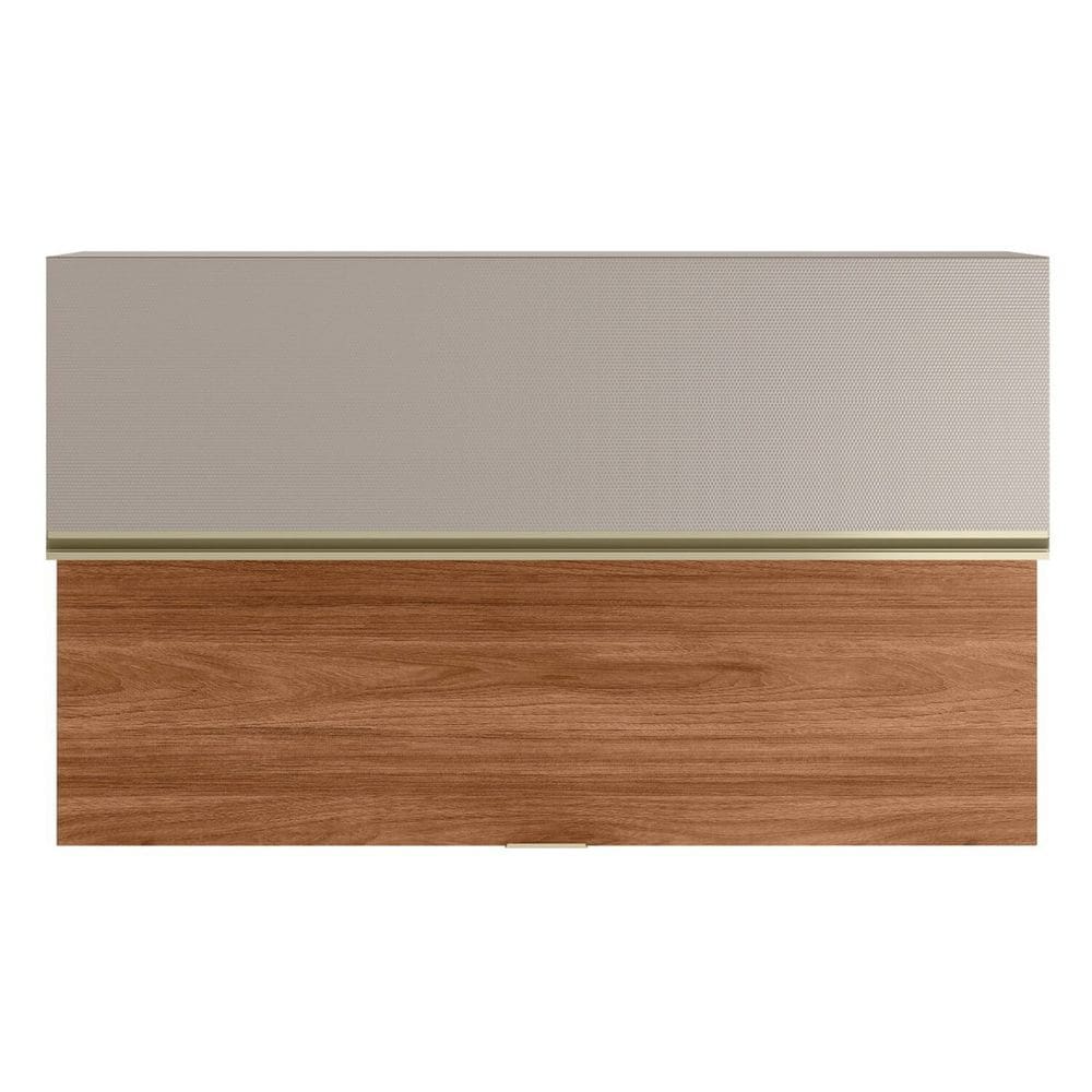 Armário Aéreo 2 Portas Mdf Basculante 120cm Proença Nogueira/Nude Prime