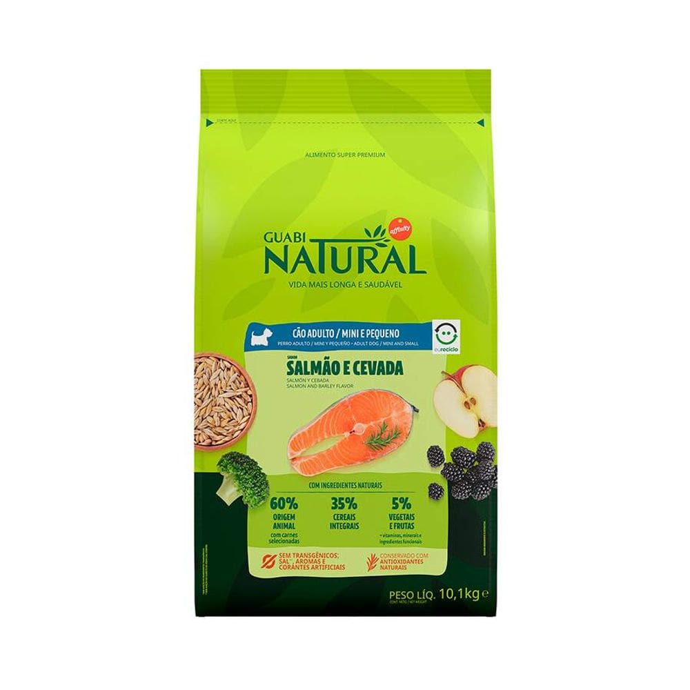Guabi Natural Caes Ad. Mini Salmao/Cevada 10,1Kg