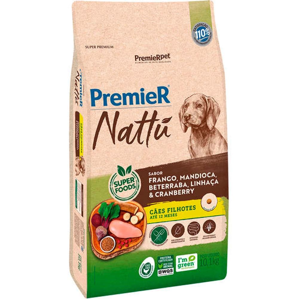 Premier Nattú Caes Fil. Frango/Mandioca 10,1 Kg