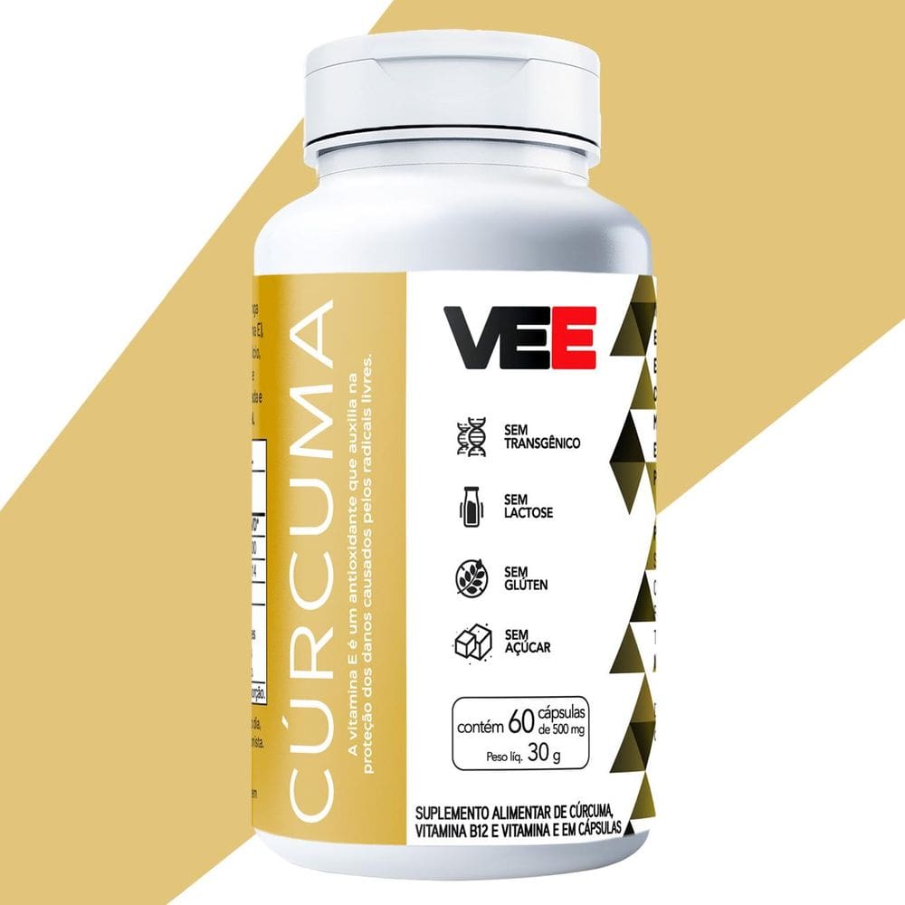 Cúrcuma Premium - Natural 60 Cápsulas 500mg c/ Vitamina E e B12 Mais Imunidade +Saúde
