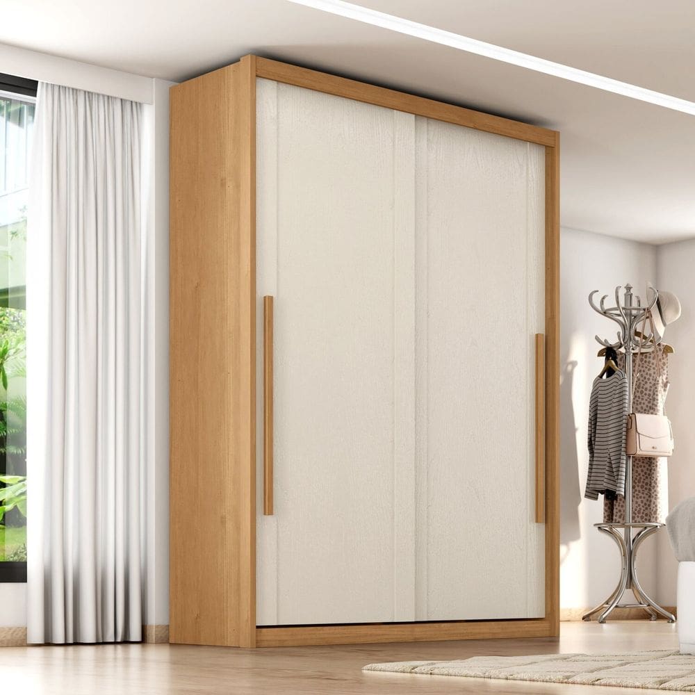 Guarda-roupa Mdf 2 Portas 3 Gavetas Splendido Cinamomo / Areia