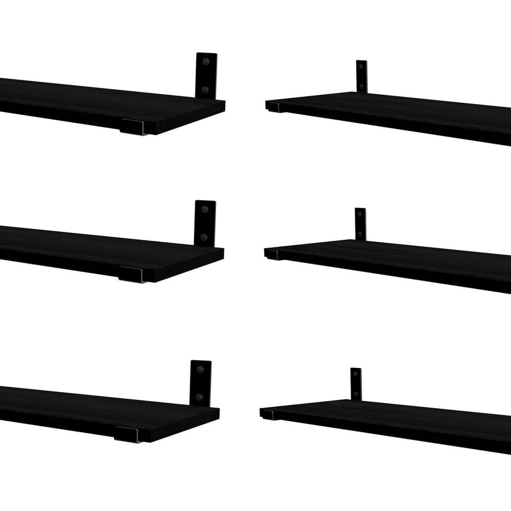 Kit 6 Prateleiras Invert 20100 Decore Preto