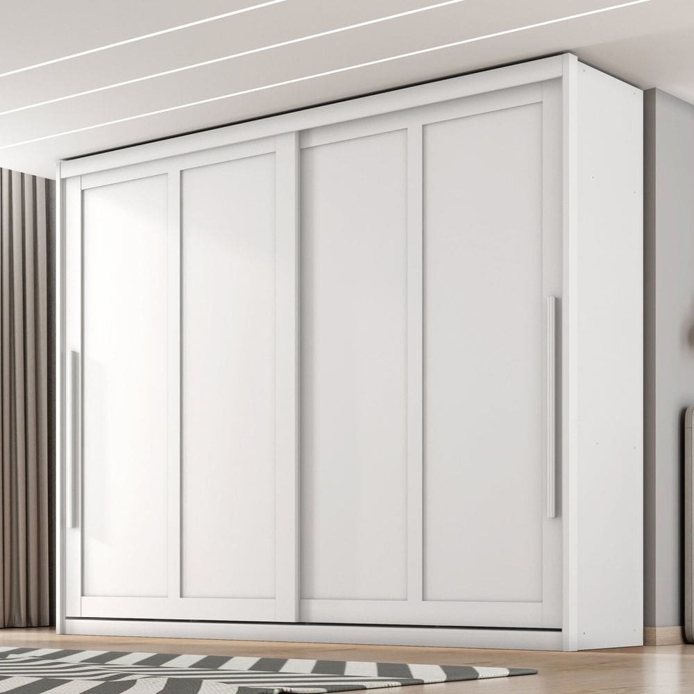 Guarda-roupa Mdf 2 Portas 6 Gavetas Atraente Branco Absoluto