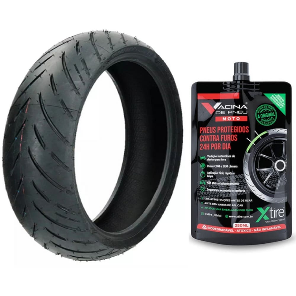 PNEU RADIAL TRASEIRO 150/60 ZR17 66W USO SEM CAMARA HR PROTORQ EXTREME Dominar 400 CB 300F Twister Z400 Z500 + VACINA