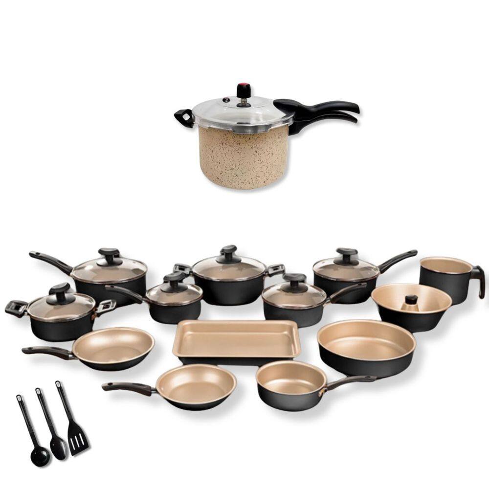 Conjunto Panelas 17 Pc Antiaderente Panela Pressão 4,5l