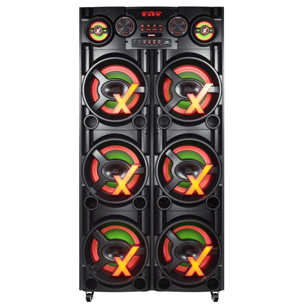Torre Som 5500W Amvox ACA 5500 Paredão New X Sextuplo Woofer 10 TWS Led USB Bivolt