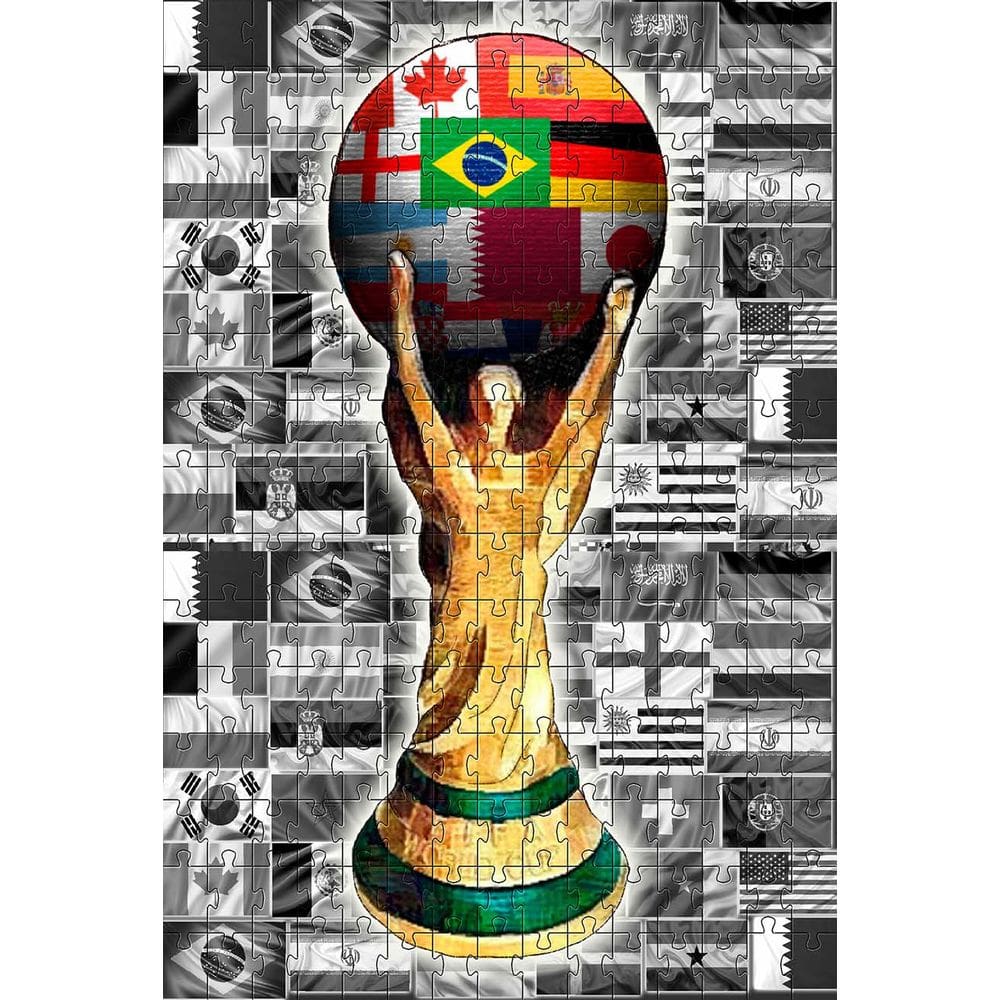 Quebra-cabeça Taça da Copa do Mundo 2022 de 120 peças em mdf